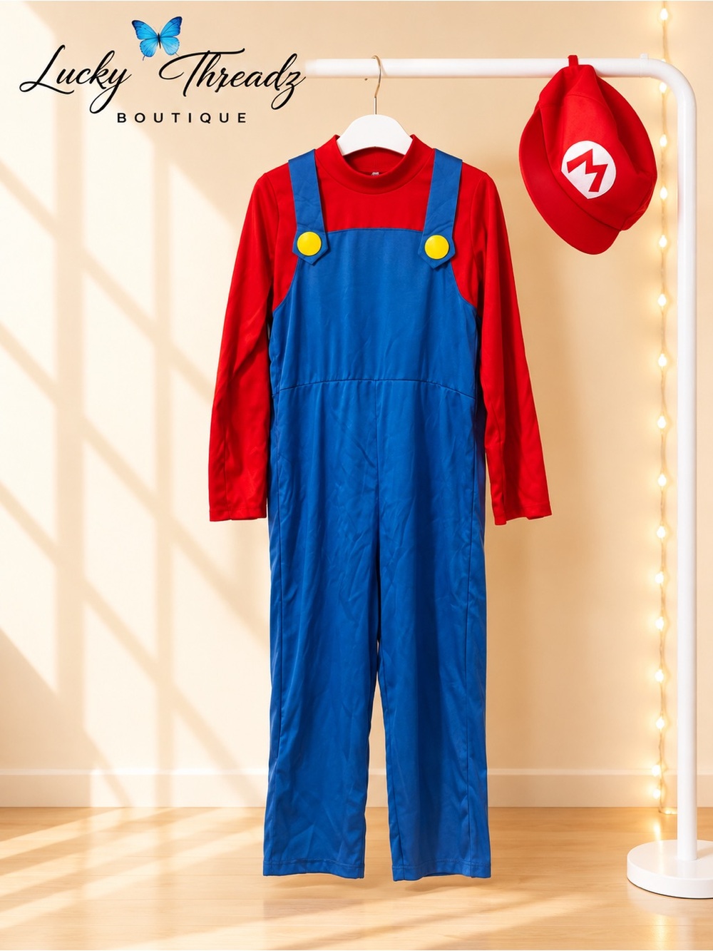 Kids Super Mario Bros Deluxe Costume Large Nintendo Rubies Halloween